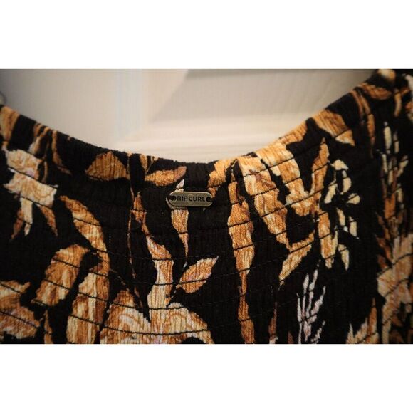 Rip Curl 00JWRO Women's Sz M Black Floral La Isla Flutter Sleeve Jumpsuit - Picture 4 of 11